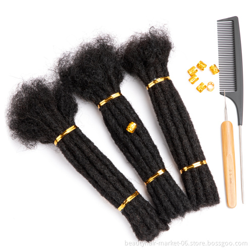 Wholesale 100% Real Human Hair Dreadlock Extensions for Man/Women Full Head Handmade 0.4cm-1.2cm Thickness Dreadlocks Extensions